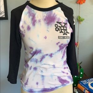 Tie dyed YR 3/4 sleeve baseball tee